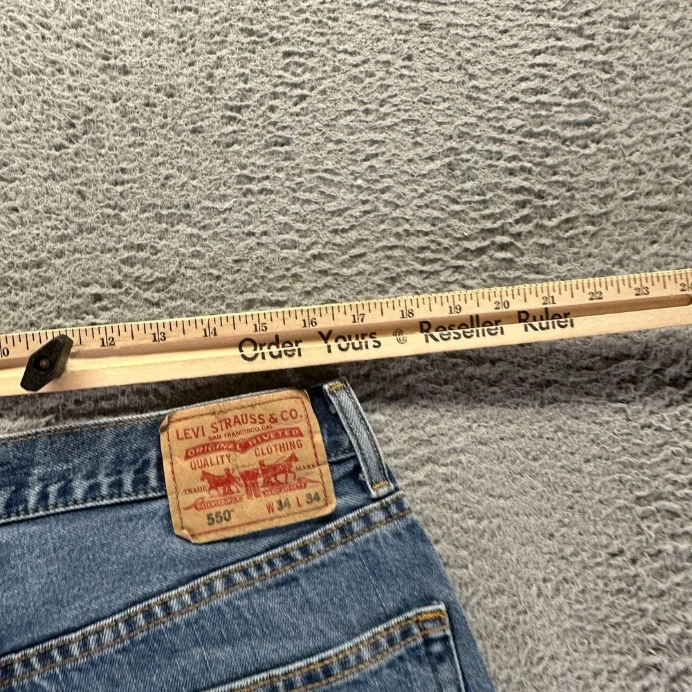 Vintage Levi's 550 Jeans Mens 34x34 Blue Cotton Denim Straight Relaxed Workwear